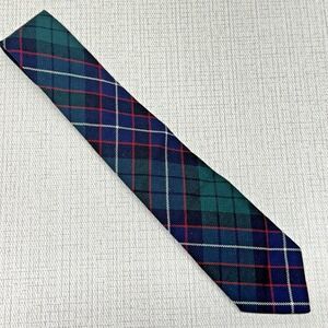 Lochcarron Hunter Plaid Tie Mens OS Blue Green Tartan Scottish Heritage Preppy